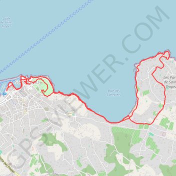 Itinéraire Presqu'île de Saint Tropez, distance, dénivelé, altitude, carte, profil, trace GPS