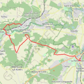 Itinéraire Du côté de Lardy, distance, dénivelé, altitude, carte, profil, trace GPS