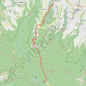Itinéraire GRR2 De Saint-Denis au gîte de la Roche Écrite, distance, dénivelé, altitude, carte, profil, trace GPS