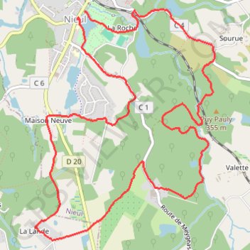 Itinéraire Rando de nieul, distance, dénivelé, altitude, carte, profil, trace GPS