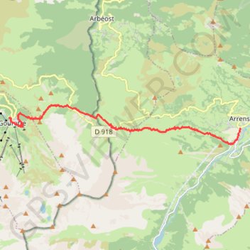 Itinéraire GR10 14 Gourette - Arrens Marsous, distance, dénivelé, altitude, carte, profil, trace GPS