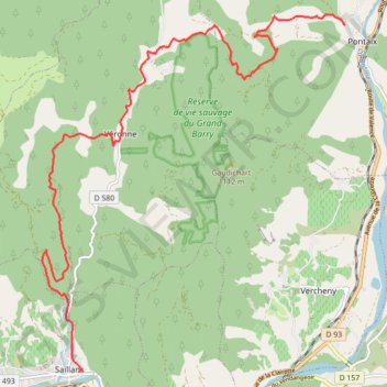 Itinéraire Grande Traversée des PréAlpes : Saillans - Pontaix, distance, dénivelé, altitude, carte, profil, trace GPS
