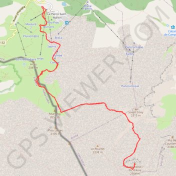 Itinéraire Trace-Gps-Pic-d-Anie-2504m-Topopyrenees, distance, dénivelé, altitude, carte, profil, trace GPS