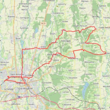 Itinéraire trace, distance, dénivelé, altitude, carte, profil, trace GPS
