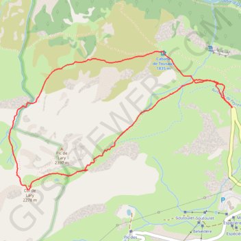 Itinéraire Le col de Lary - Gavarnie, distance, dénivelé, altitude, carte, profil, trace GPS