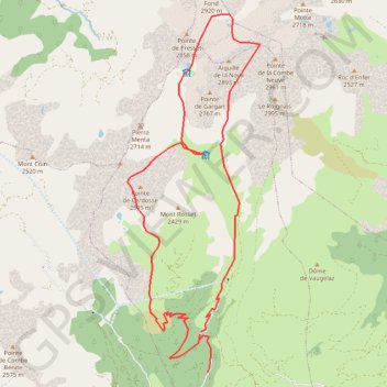 Itinéraire Tour de l'aiguille de la Nova, distance, dénivelé, altitude, carte, profil, trace GPS