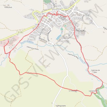 Itinéraire Boucle au Sud de Montréal dans l'Aude, distance, dénivelé, altitude, carte, profil, trace GPS