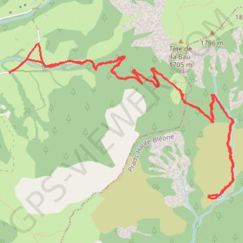 Itinéraire Le Vernet - Pié Fourcha, distance, dénivelé, altitude, carte, profil, trace GPS