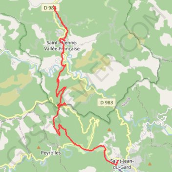 Itinéraire Stevenson - Etape 5, distance, dénivelé, altitude, carte, profil, trace GPS