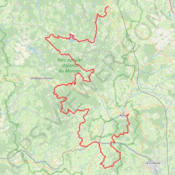 Itinéraire Grande Traversée du Morvan, distance, dénivelé, altitude, carte, profil, trace GPS
