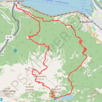 Itinéraire Grammont, distance, dénivelé, altitude, carte, profil, trace GPS