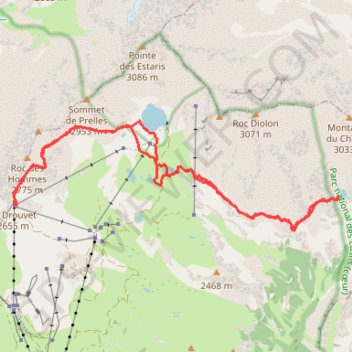 Itinéraire Lacs des Estaris et des Pisses, distance, dénivelé, altitude, carte, profil, trace GPS