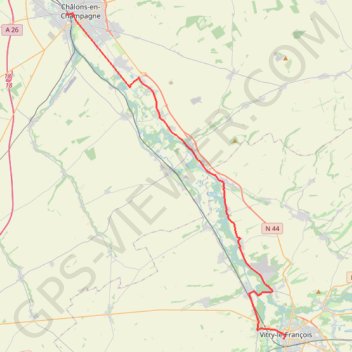 Itinéraire De Châlons-en-Champagne à Vitry-le-François - la vallée de la Marne, distance, dénivelé, altitude, carte, profil, trace GPS