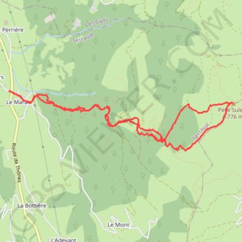 Itinéraire Le Petit Sulens (Bornes), distance, dénivelé, altitude, carte, profil, trace GPS
