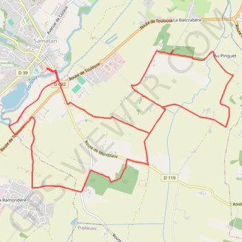 Itinéraire Rando des chênes autour de Samatan, distance, dénivelé, altitude, carte, profil, trace GPS