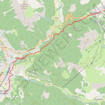 Itinéraire Montgenèvre-Villar-Saint-Pancrace, distance, dénivelé, altitude, carte, profil, trace GPS