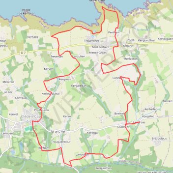 Itinéraire Chapelle de Langroas, distance, dénivelé, altitude, carte, profil, trace GPS