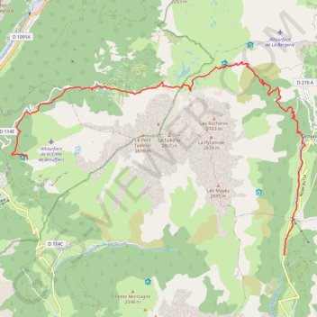Itinéraire Lac du Prévourey - Col d'Ornon, distance, dénivelé, altitude, carte, profil, trace GPS