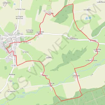 Itinéraire Circuit du bourg par la Ferrière - Mont Saint-Jean, distance, dénivelé, altitude, carte, profil, trace GPS