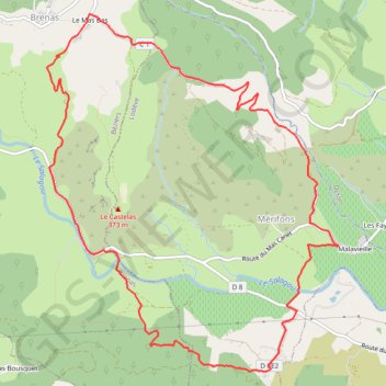Itinéraire Salagou - Le Tour du Castellas, distance, dénivelé, altitude, carte, profil, trace GPS