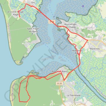 Itinéraire la Palmyre du 02/07/2023-17101183 VTC 54 km-17107661, distance, dénivelé, altitude, carte, profil, trace GPS