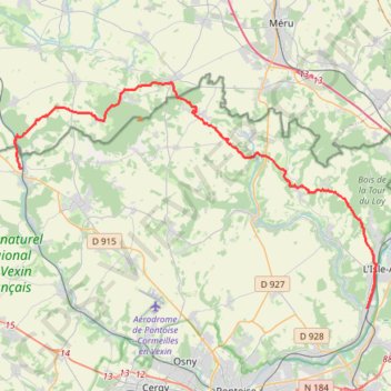 Itinéraire Chars_IA-Valmondois, distance, dénivelé, altitude, carte, profil, trace GPS