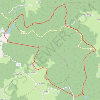 Itinéraire Sommée - Lormes - Station sismique, distance, dénivelé, altitude, carte, profil, trace GPS