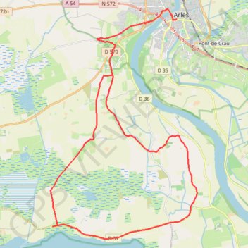 Itinéraire À la découverte du Vaccarès - Arles, distance, dénivelé, altitude, carte, profil, trace GPS