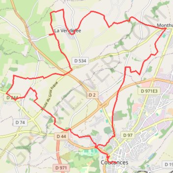 Itinéraire Au pays de Coutances, distance, dénivelé, altitude, carte, profil, trace GPS