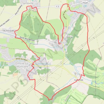 Itinéraire Rando autour de seraincourt, distance, dénivelé, altitude, carte, profil, trace GPS