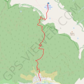 Itinéraire Montée à Chatillon, distance, dénivelé, altitude, carte, profil, trace GPS
