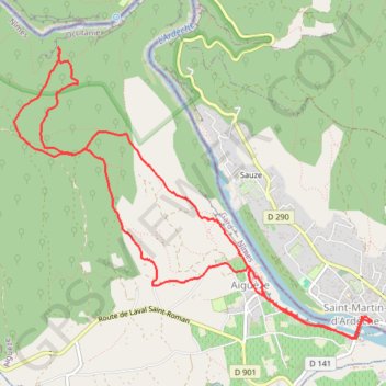Itinéraire Saint-Matin d'Ardèche - Rochers de Castelviel, distance, dénivelé, altitude, carte, profil, trace GPS