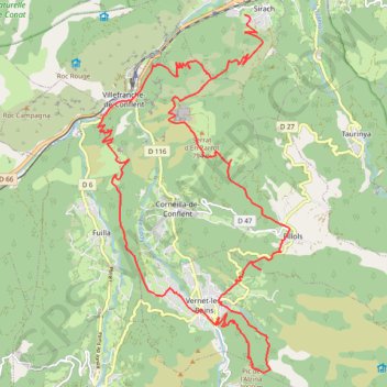 Itinéraire À l'ombre du Canigou - Ria-Sirach, distance, dénivelé, altitude, carte, profil, trace GPS