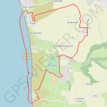 Itinéraire Le Rozel (50340), distance, dénivelé, altitude, carte, profil, trace GPS