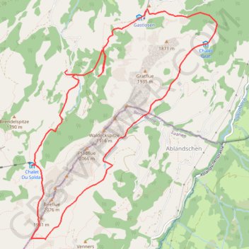 Itinéraire Randonnée aux Gastlosen, distance, dénivelé, altitude, carte, profil, trace GPS