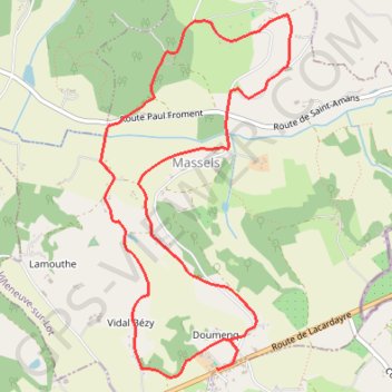 Itinéraire Massels, découverte de deux églises classées - Pays de la vallée du Lot, distance, dénivelé, altitude, carte, profil, trace GPS