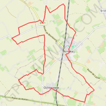 Itinéraire Circuit des 7 planètes - Arnèke, distance, dénivelé, altitude, carte, profil, trace GPS