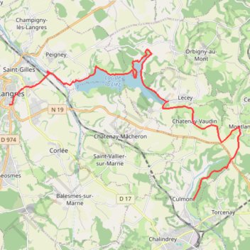 Itinéraire vff37-da-langres-culmont-chalindrey, distance, dénivelé, altitude, carte, profil, trace GPS