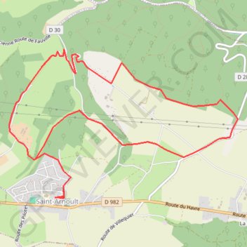 Itinéraire Balade pédestre autour de Saint Arnoult, distance, dénivelé, altitude, carte, profil, trace GPS