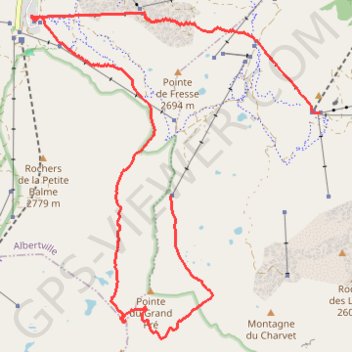 Itinéraire Pointe Georget, distance, dénivelé, altitude, carte, profil, trace GPS