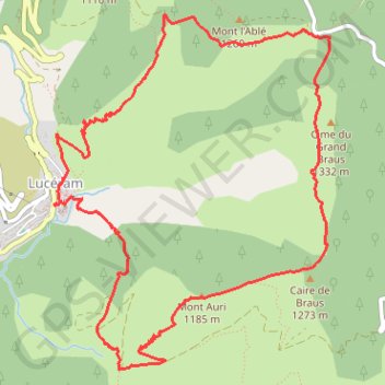 Itinéraire Circuit du Grand Braus, distance, dénivelé, altitude, carte, profil, trace GPS