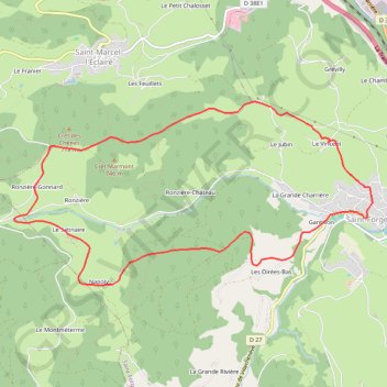 Itinéraire Randonnée de Saint-Forgeux à Ronzière, distance, dénivelé, altitude, carte, profil, trace GPS