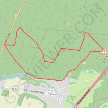 Itinéraire La Butte aux Gens d'Armes, distance, dénivelé, altitude, carte, profil, trace GPS