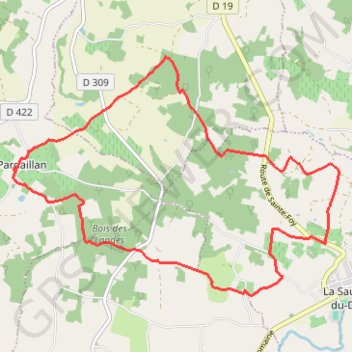 Itinéraire Pardaillan, la boucle Marguerite Duras - Pays du Dropt, distance, dénivelé, altitude, carte, profil, trace GPS