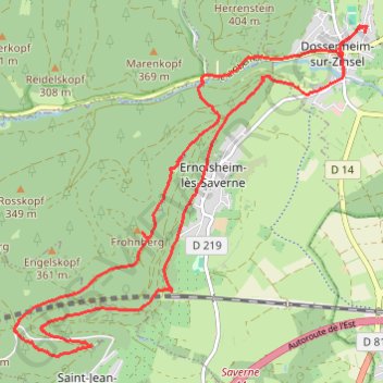 Itinéraire Entre le Mont Saint Michel et Dosenheim, distance, dénivelé, altitude, carte, profil, trace GPS
