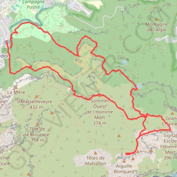 Itinéraire Calanques Marseille, distance, dénivelé, altitude, carte, profil, trace GPS