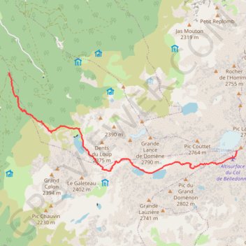 Itinéraire Croix de Belledonne, distance, dénivelé, altitude, carte, profil, trace GPS
