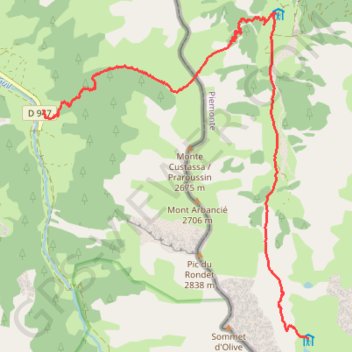 Itinéraire Queyras-Viso OPTION (Viso 1) : L'Echalp - Rifugio Granero, distance, dénivelé, altitude, carte, profil, trace GPS
