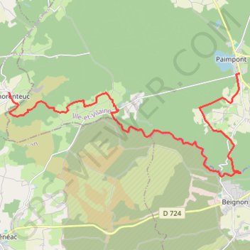 Itinéraire Brocéliande jour 1/2, distance, dénivelé, altitude, carte, profil, trace GPS