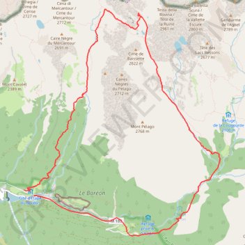 Itinéraire Tour du Pelago - Mercantour, distance, dénivelé, altitude, carte, profil, trace GPS